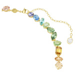 Gema necklace Mixed cuts, Dangling crystals, Multicolored, Gold-tone plated